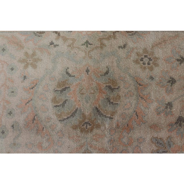 Neutral Vintage Turkish Oushak Rug With Floral Design and Repeated Floral Motifs For Sale - Image 12 of 16