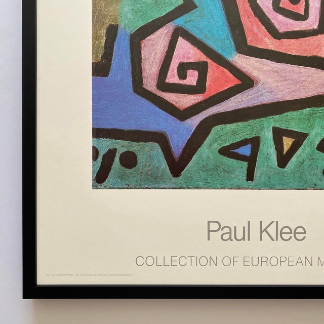 Paul Klee Vintage 1986 Lithograph Print Framed Modernist Poster " Heroische Rosen " 1938 For Sale - Image 9 of 15