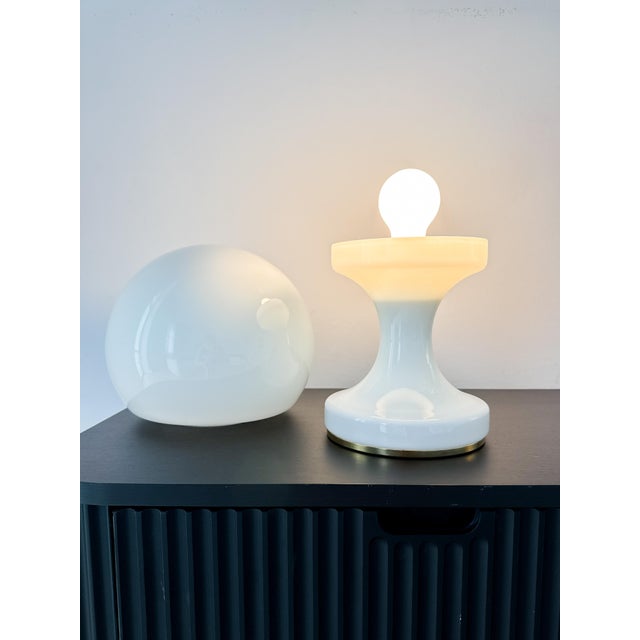 White Opaline Glass Table Lamps by Štěpán Tabery for Opp Jihlava, Czechoslovakia, 1960s, Set of 2 For Sale - Image 18 of 18