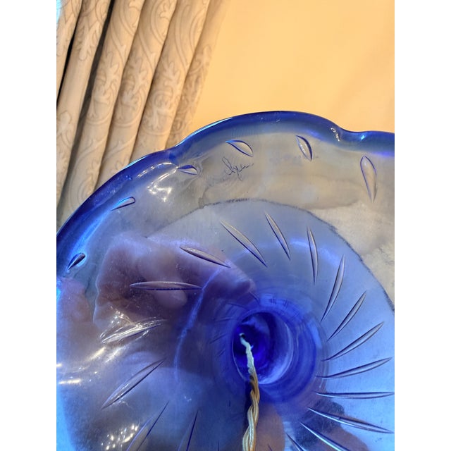 Late 20th Century Italian Cobalt Blue Sirena Table Lamps by John Hutton for Donghia - Pair For Sale - Image 10 of 11