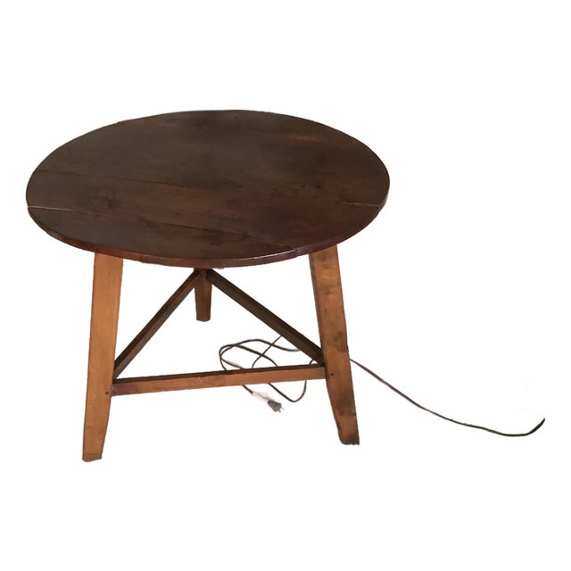 1960s Mango Wood Round End Table For Sale