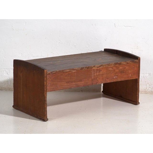 Vintage Showa Cedar Side Table, Japan, 1920s For Sale - Image 12 of 13