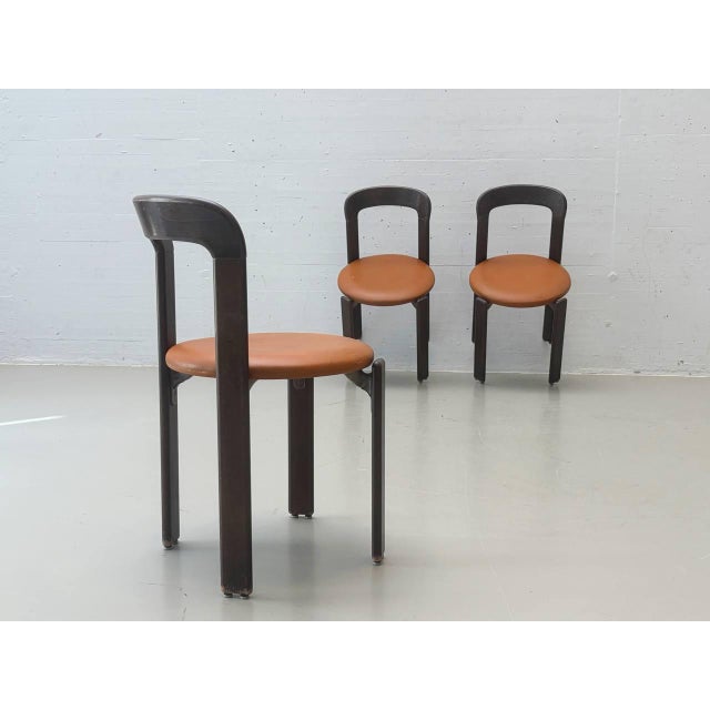 Brown Chairs in Dark Brown Stained Beechwood by Bruno Rey for Dietiker, 1971 For Sale - Image 8 of 17