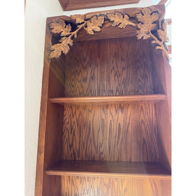 Rare 1990s Disney Ray Kinman Custom Wood Carved Bookcases, Pair, Signed For Sale - Image 11 of 12