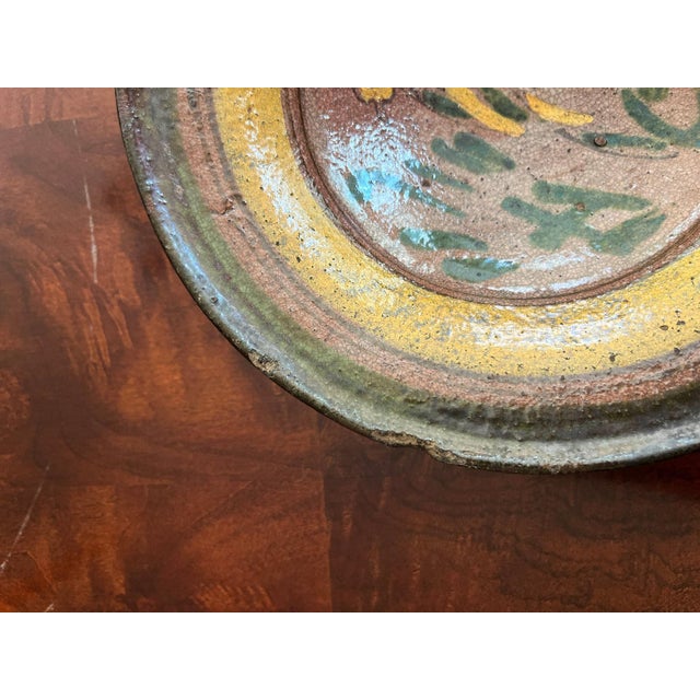 Spanish Antique Guatemalan Majolica Plate/Bowl with Bird For Sale - Image 3 of 7