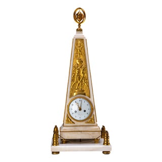 Louis XVI Obelisk Clock from Roque, Paris, France, 1780 For Sale