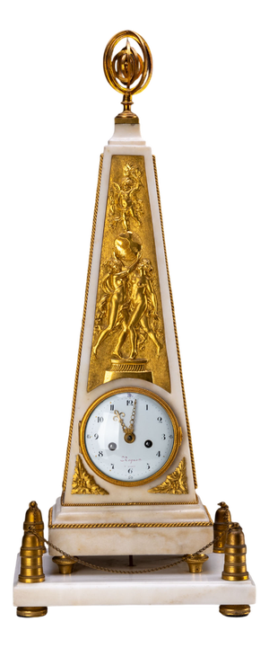 Louis XVI Obelisk Clock from Roque, Paris, France, 1780