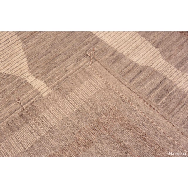 Soft Grey Color Large Size Allover Tribal Design Modern Rug For Sale - Image 4 of 4