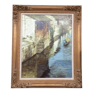 Vintage Original Oil Painting Signed by Artist - Suzhou Canal - Framed