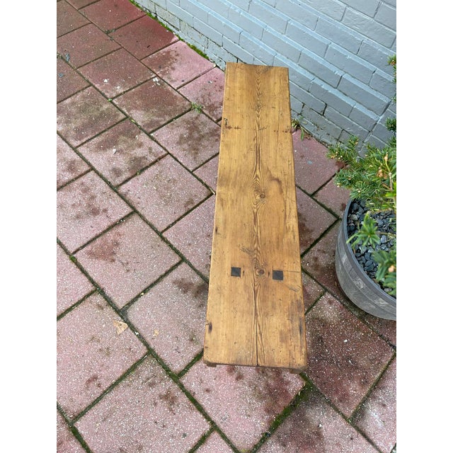 Mid 19th Century Antique English Country Pine Bench, C 1860. For Sale - Image 5 of 8