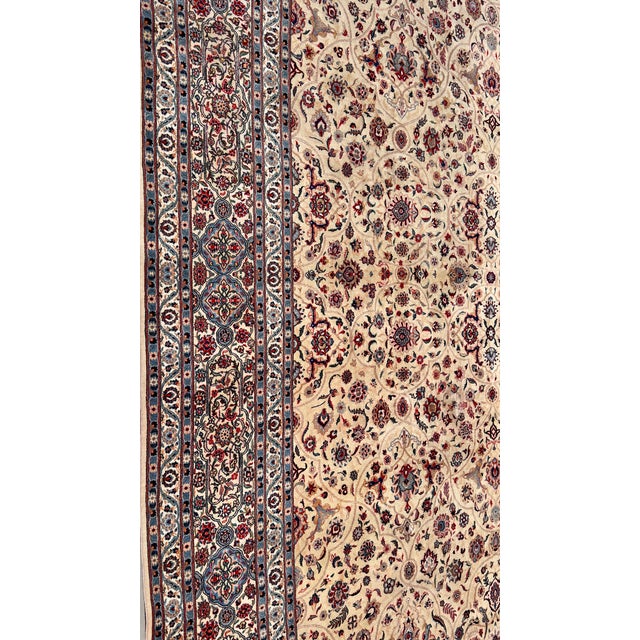 Vintage Signed Kashan Carpet For Sale - Image 4 of 8