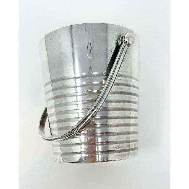 Mid-Century Modern Art Deco Ondulations Ice Bucket from Christofle, 1930s, Set of 2 For Sale - Image 4 of 10