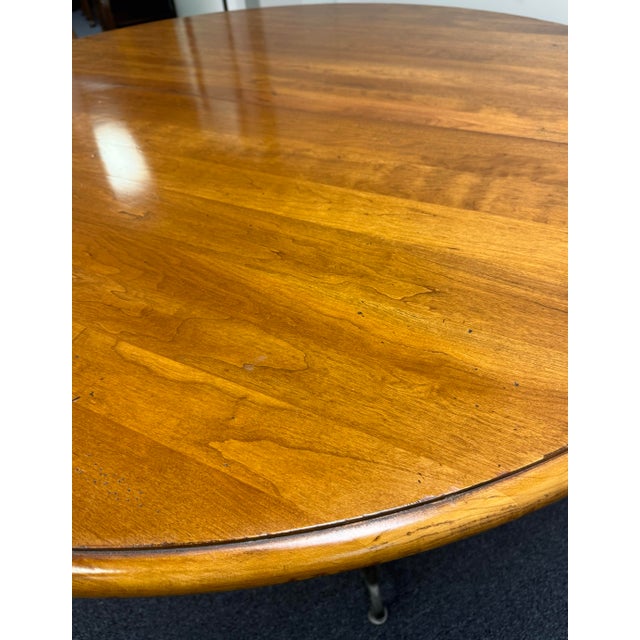 Ethan Allen Maison Cherry and Wrought Iron Dining Table For Sale - Image 10 of 12