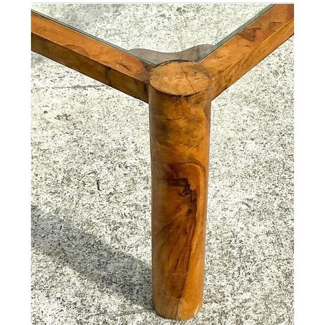 Mid 20th Century Vintage Boho Italian Burl Olive Wood Coffee Table For Sale - Image 5 of 10