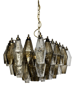 Chandelier in Clear and Smoked Glasses by Carlo Scarpa, 1990