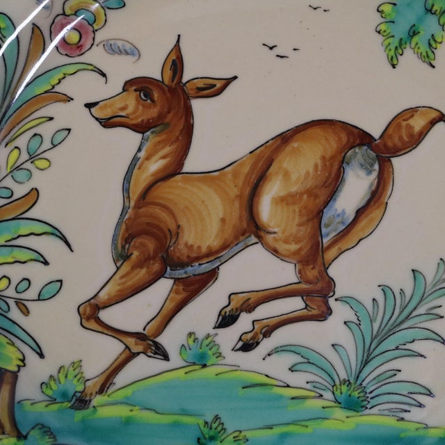 Vintage Large Spanish Majolica Deer Charger Toledo Spain For Sale In Cincinnati - Image 6 of 11