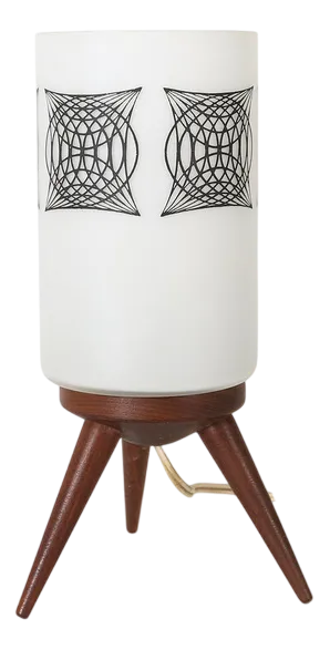 Mid-Century Modern French Table Lamp with Opaline Glass Shade, 1960s