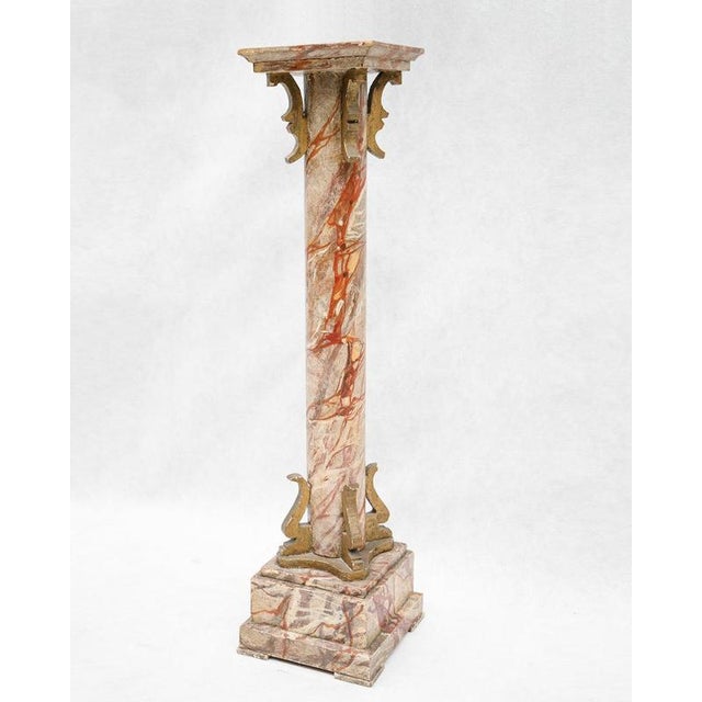 Small Faux Marble Pedestal Column, 19th Century For Sale - Image 6 of 8