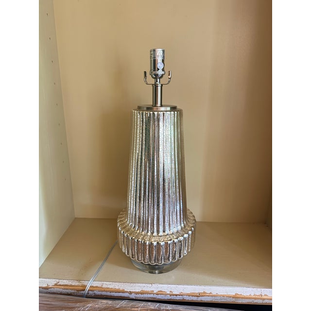Glass The Danette Mercury Glass Lamp by Made Goods For Sale - Image 7 of 9