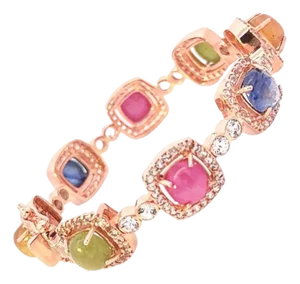 Bochic “Capri” Vintage Ruby, Multi Sapphire & Diamond Set 18K Gold & Silver