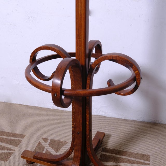 Vintage Curved Beech Coat Stand, 1970s For Sale - Image 3 of 16