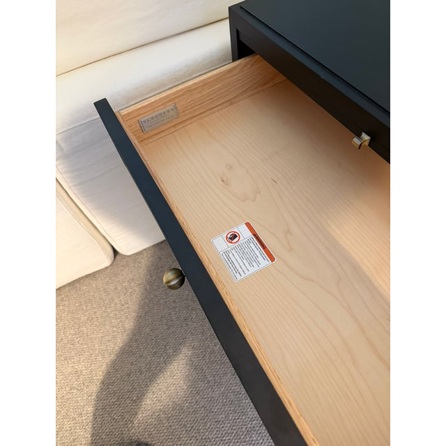 2020s Vanguard Furniture Holland Nightstand — Film Noir Finish, Satin Brass For Sale - Image 5 of 5