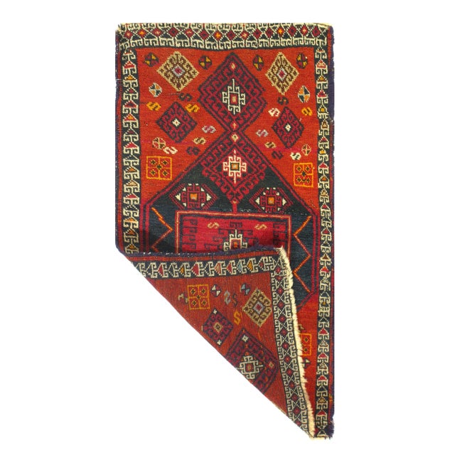 Semi-Vintage Persian Shiraz lamb's wool rug on a wool foundation. This rug has a dense, soft pile, and excellent quality,...