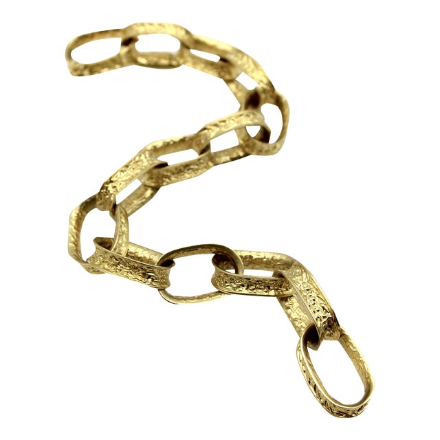 18k Gold Vintage Oval Link Bracelet For Sale