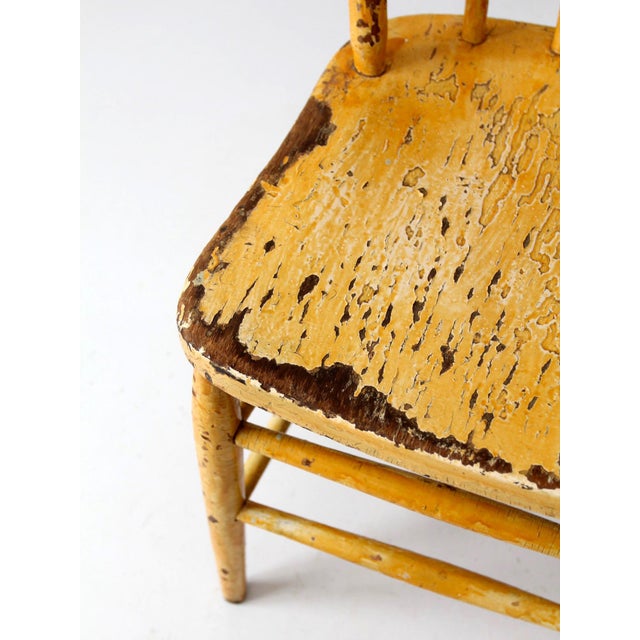 Antique Yellow Painted Windsor Style Chair For Sale - Image 6 of 14