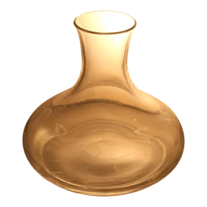 Vintage Clear Crystal Glass Decanter With Circling Etched Leaf Design