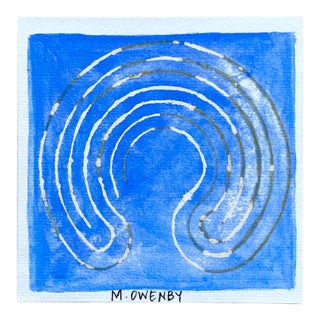 "The Way" Labryinth Gouache Painting by Michelle Owenby For Sale
