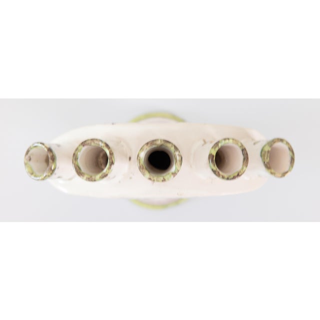 Green 18th Century French Samadet Faience Tulip Vase Tulipiere For Sale - Image 8 of 11