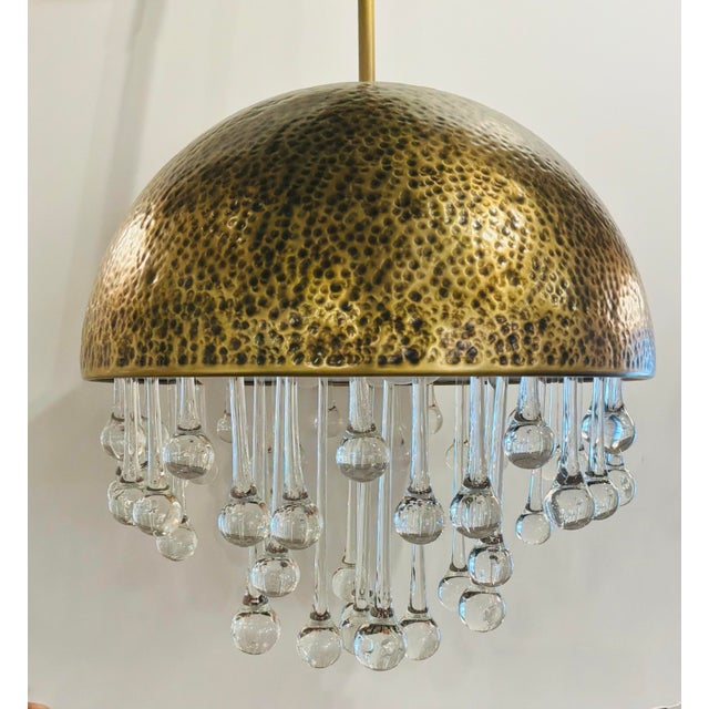 Revelation Modern Antique Brass Downpour Pendant Light For Sale - Image 4 of 5