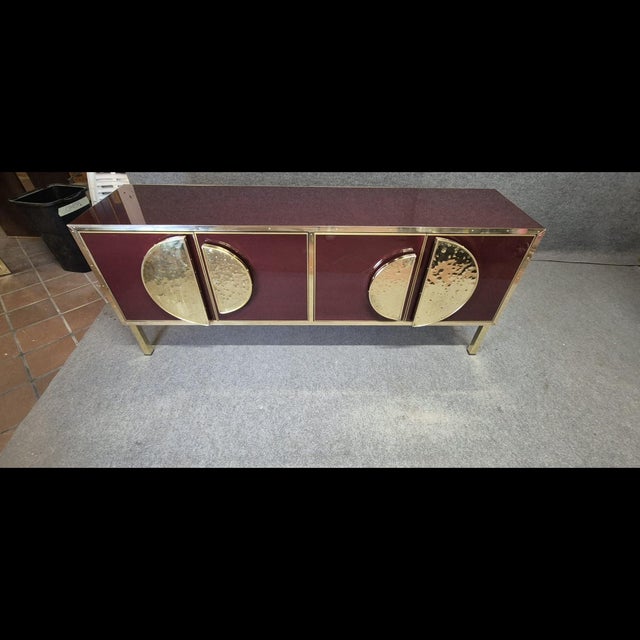 Justfurnituress Sideboard in Birch Wood and Red Glass from Justfurnituress SRL For Sale - Image 10 of 16