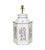Late 20th Century Pair of Hand-Painted Hexagonal Tin Tea Canister Table Lamps With Silver Calligraphic Designs (1-2) For Sale - Image 4 of 8