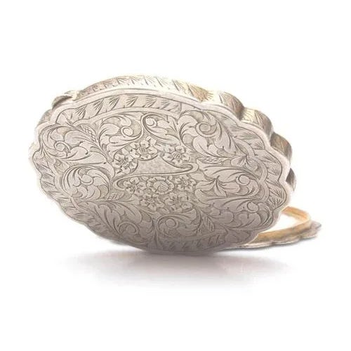 Silver Powder Case with Multicolored Enamel, 1890s For Sale - Image 4 of 7