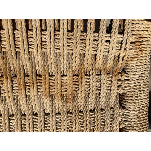 Mid 20th Century Vintage Rope Chair and Ottoman in the Style of Hans Wegner For Sale - Image 11 of 12