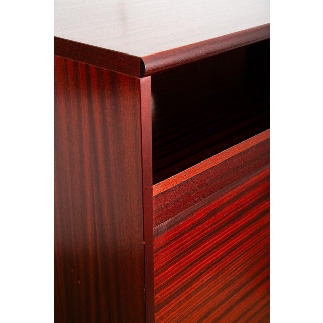 1960s Mid Century Danish Modern Cabinet Media Rosewood Tambour Door Low Tall Denmark For Sale - Image 9 of 12