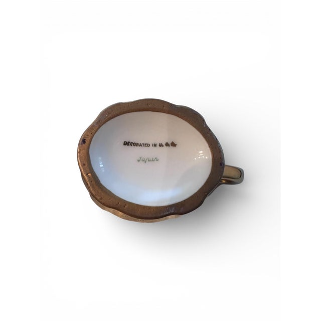 Gold Rare Vintage 1920's Pickard China "Rose & Daisy" Pattern Set - 4pcs For Sale - Image 8 of 10