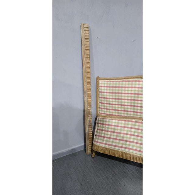 French Limed Curved Double Bed For Sale - Image 4 of 11