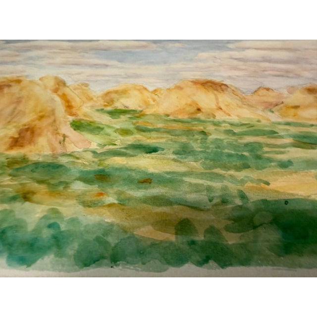 Piet Hein Eek Heinrich Pforr, Haystacks at Knüll Field Landscape Harvest Time, 1890s, Watercolor For Sale - Image 4 of 12
