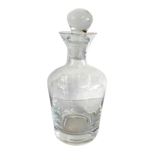1970s Mid-Century Clear Crystal Decanter For Sale