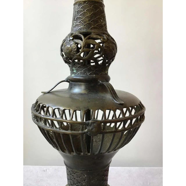 1920s 1920s Asian Bronze Table Lamp For Sale - Image 5 of 10