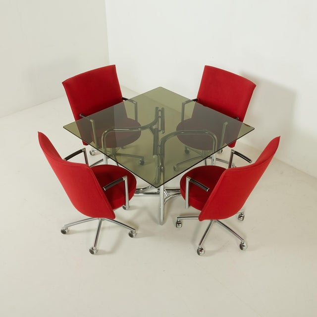 Mid-Century Modern Partner Chairs by J. Foersom & P. ​​Hiort-Lorenzen for Erik Jørgensen, Denmark, 1970s, Set of 4 For Sale - Image 3 of 18