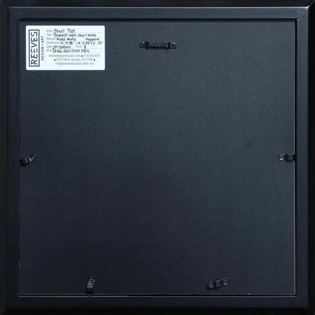 Abstract mixed media collage by Houston, Texas artist Brent Fogt. Green, blue, and white collage from an Engineering...