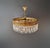 Antique Oval Flush Mount Chandelier Brass Crystal Ceiling Light Restored Gold For Sale - Image 10 of 10