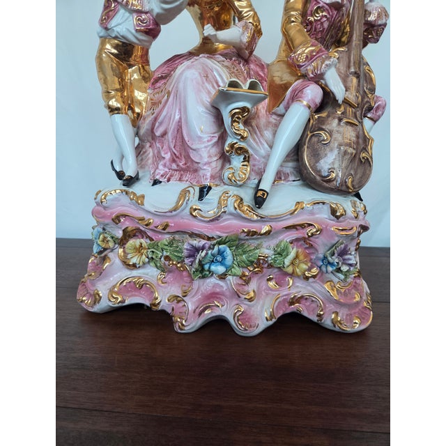 1950s 1950s Italian Azzolin Brothers Rococo Revival Porcelain Figural Table Lamp For Sale - Image 5 of 10