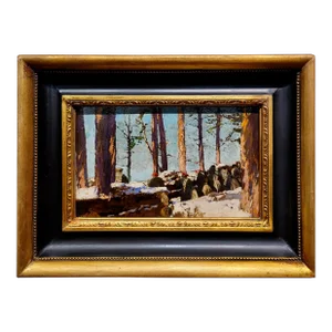 Mikhail Markelovich Guzhavin -Cossack Soldiers in Trench -1910s Oil Painting