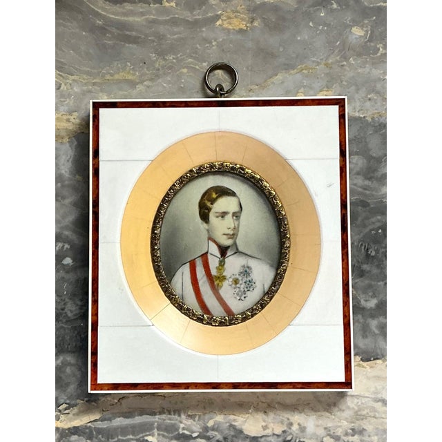 Vintage Hand-Painted Portrait Miniature For Sale - Image 4 of 12