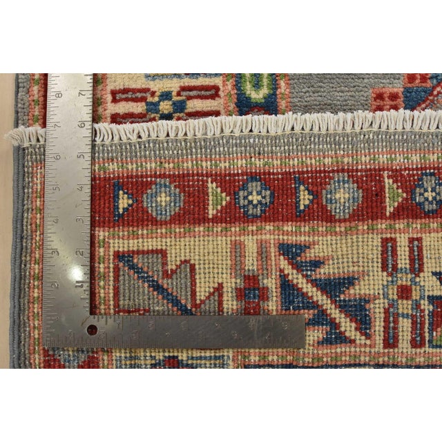 Kazak Runner 2’8” X 9’8” Gray Wool Tribal Hand-Knotted Oriental Rug For Sale - Image 13 of 13